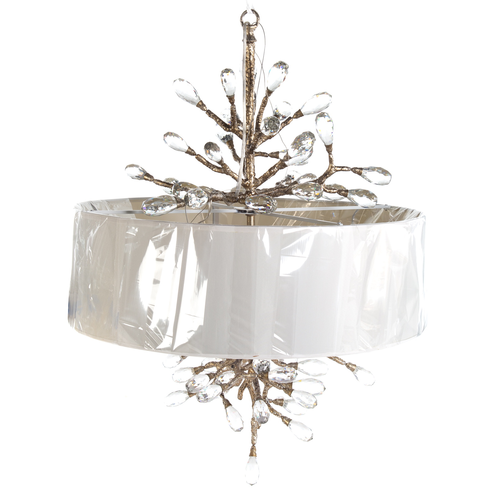 Appraisal: ALEXANDER-JOHN DESIGNER HANGING LIGHT FIXTURE Silvered metal tree branch form