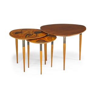 Appraisal: ERNO FABRY ASSOCIATES Nesting table ERNO FABRY ASSOCIATESSet of three