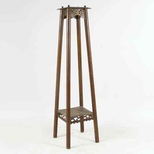 Appraisal: An English Arts and Crafts Brass Two-Tier Plant Stand circa