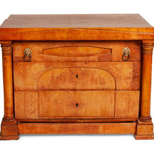 Appraisal: A Biedermeier Commode th century comprising of four drawers with