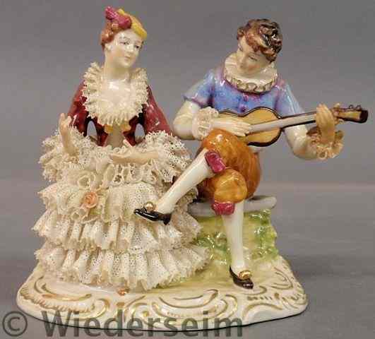 Appraisal: Dresden porcelain figural group of a woman and a man