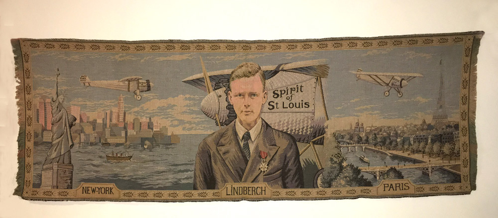 Appraisal: CHARLES LINDBERGH TAPESTRY Commemorating Charles Lindbergh's ''Spirit of St Louis''