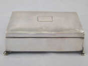 Appraisal: A silver cigarette box with engine turned lid and slightly