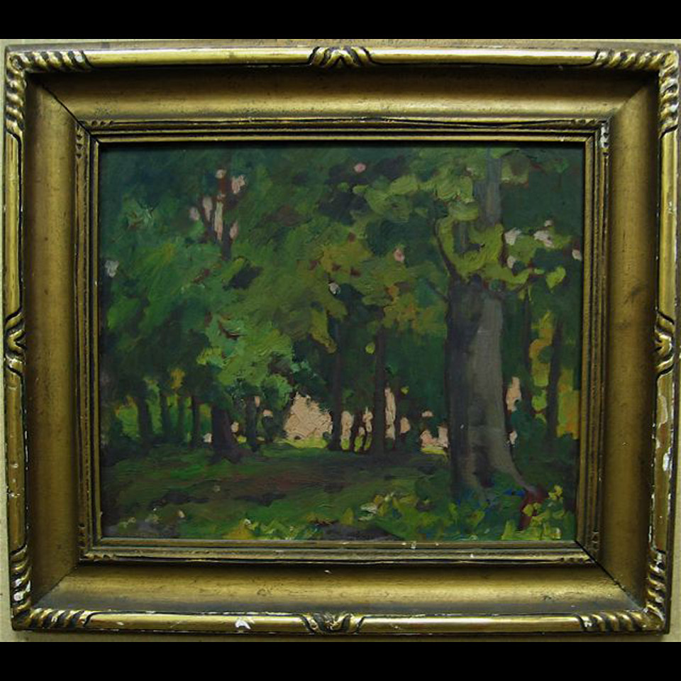 Appraisal: ERNEST ALFRED DALTON - CANADIAN DARK INTERIOR ONTARIO OIL ON