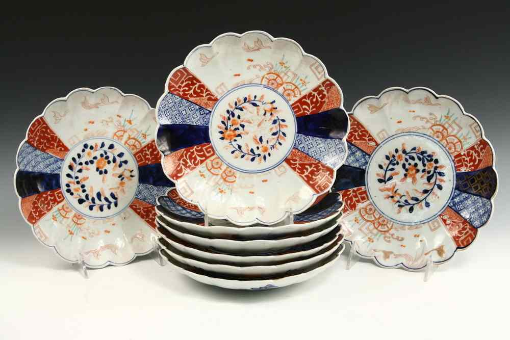 Appraisal: IMARI PLATES - Late th c Japanese Imari Plates with