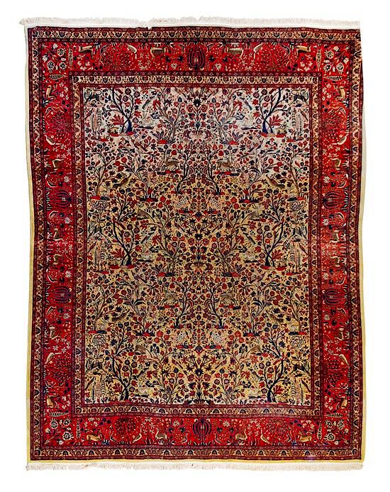 Appraisal: A Kashan Wool Rug feet inches x feet inches A