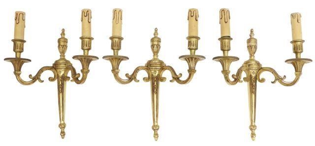 Appraisal: lot of French Louis XVI style gilt bronze wall sconces