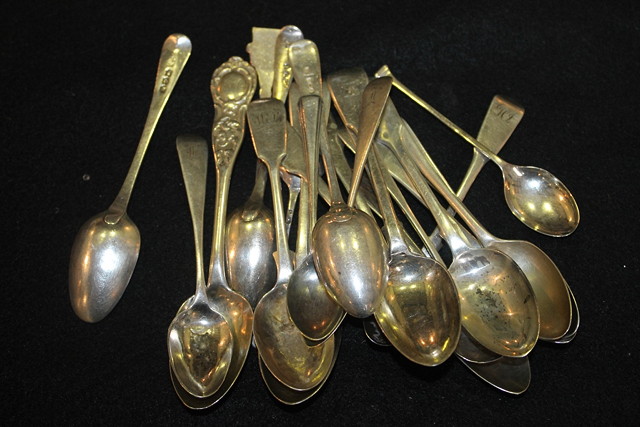 Appraisal: A COLLECTION OF SILVER TEASPOONS in various dates and styles