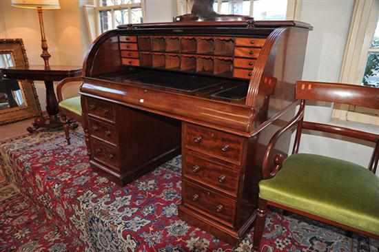 Appraisal: A VICTORIAN MAHOGANY ROLL TOP DESK BY W S MILLS