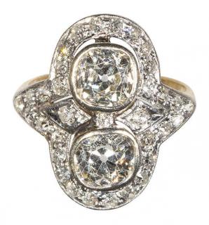 Appraisal: Edwardian diamond platinum and k yellow gold ring Edwardian diamond