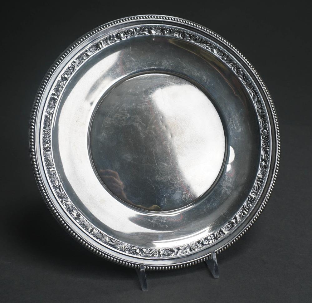 Appraisal: AMERICAN STERLING SILVER CAKE PLATE D IN CM OZTAmerican Sterling