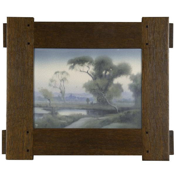 Appraisal: ROOKWOOD Fine and large Scenic Vellum plaque by Fred Rothenbusch