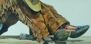 Appraisal: Nelson Boren Patriot Cowboy Nelson Boren Patriot Cowboy Watercolor x