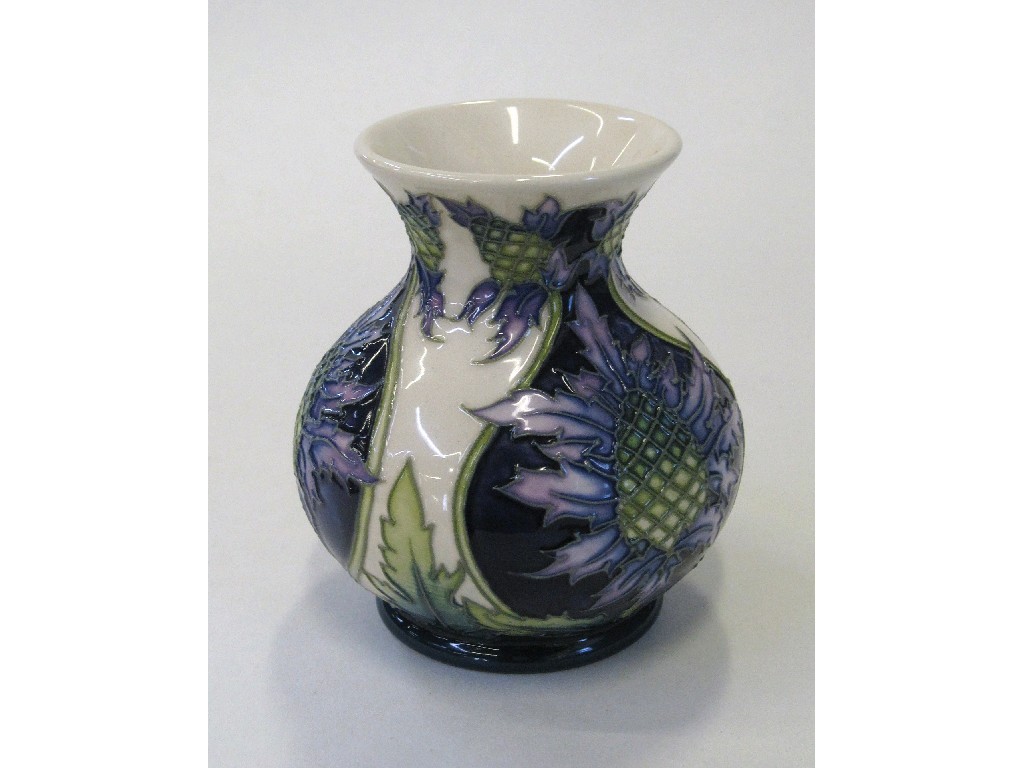 Appraisal: Moorcroft trial vase in the 'Caledonia' pattern designed by Carole