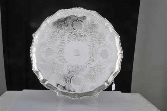 Appraisal: A sterling silver George III salver Makers mark Ebenezer Coker