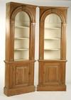 Appraisal: CURIO CABINETS - Pair of custom made yellow pine built-in