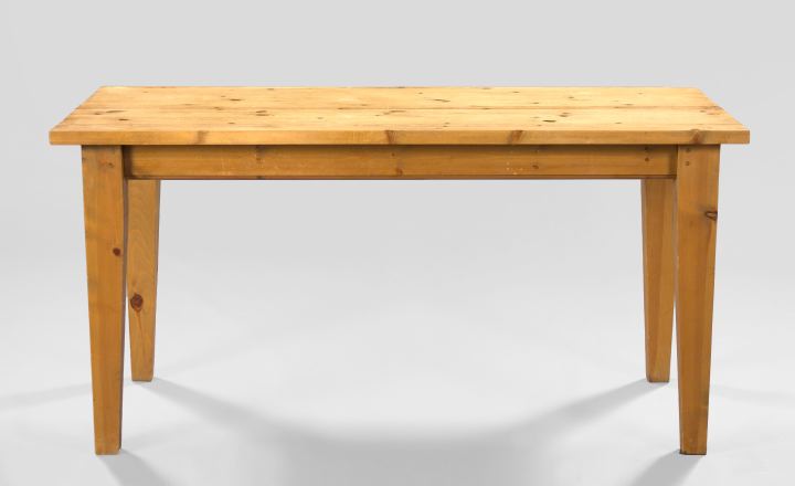 Appraisal: American Pine Farmhouse Table mid- th century the thick plank