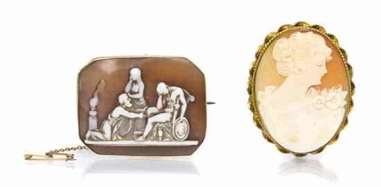 Appraisal: A Group of Shell Cameo Jewelry consisting of an octagonal