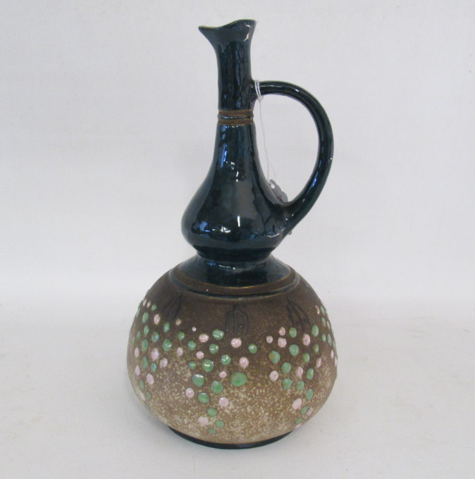 Appraisal: AUSTRIAN AMPHORA ART POTTERY EWER double gourd form having patterned