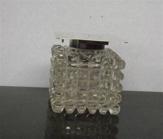 Appraisal: Edward VII silver mounted and cut glass inkwell of cube