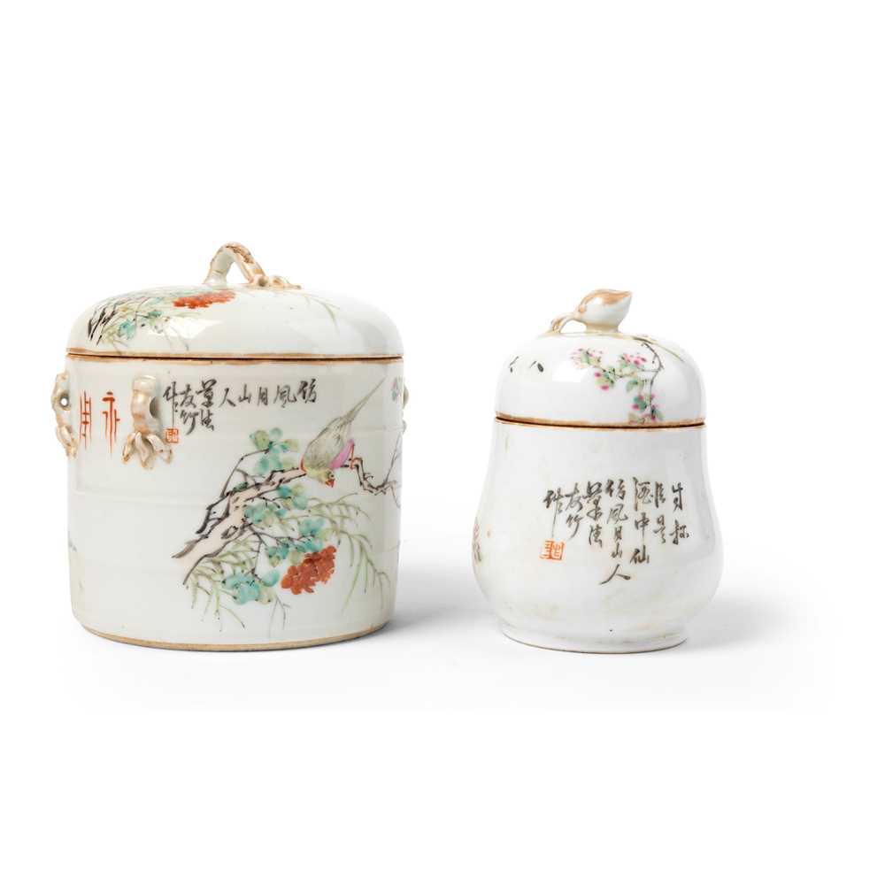 Appraisal: TWO QIANJIANG ENAMELLED WARES LATE QING DYNASTY-REPUBLIC PERIOD TH- TH