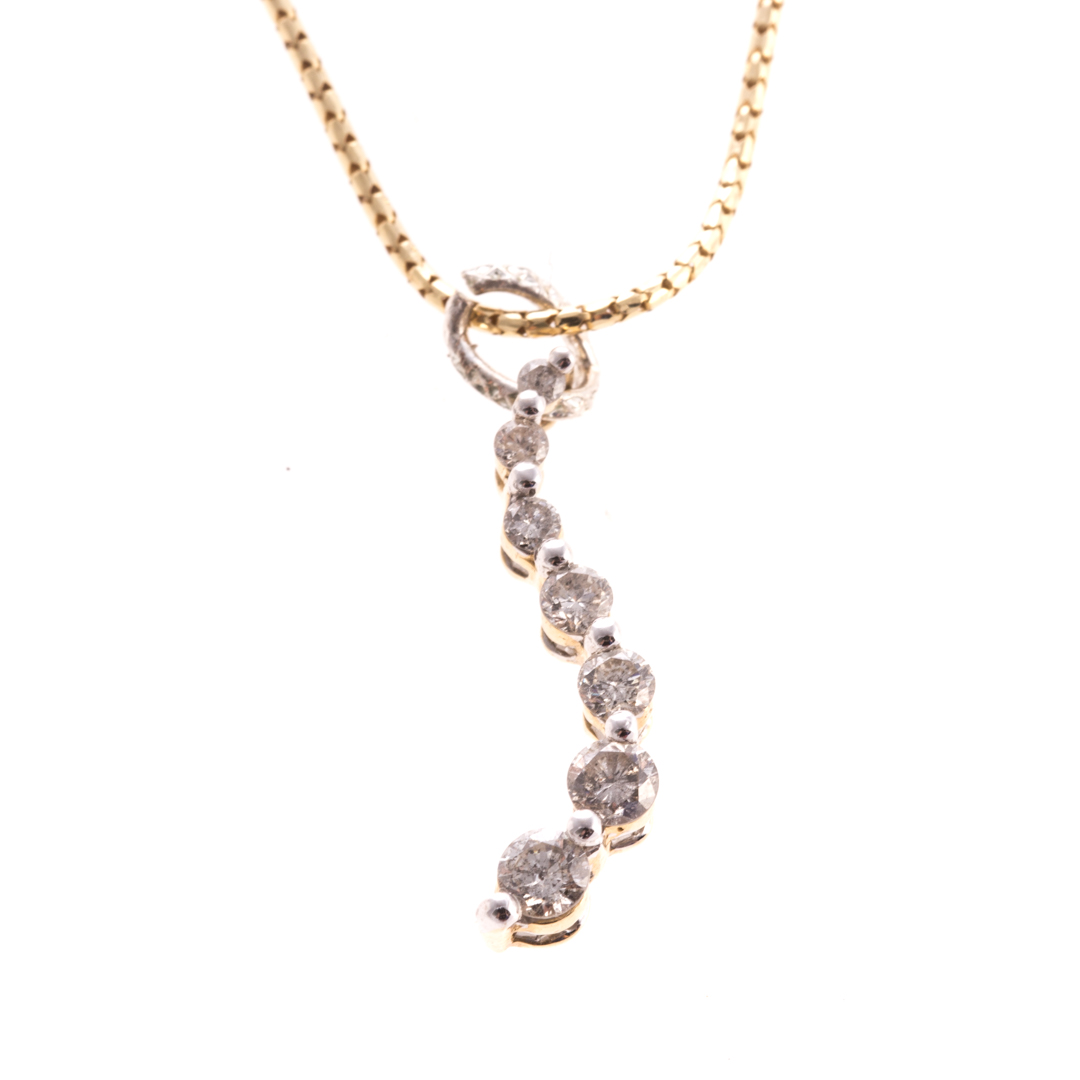 Appraisal: A Lady's Diamond Linear Drop Necklace in K K yellow