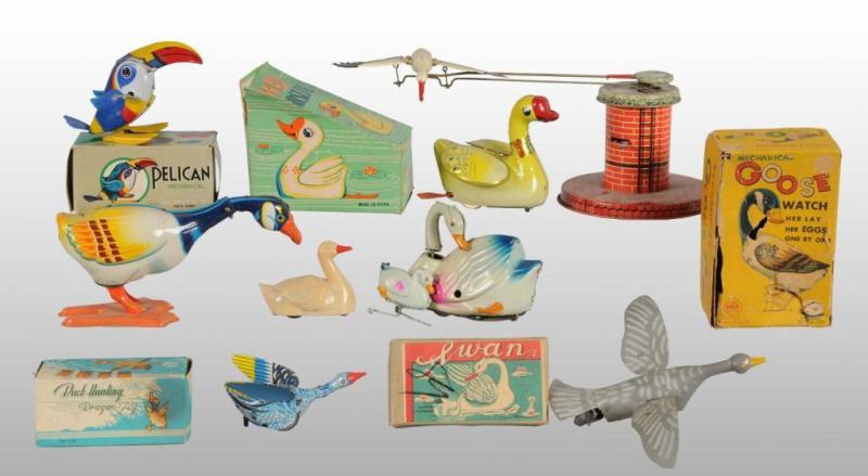 Appraisal: Lot of Duck Geese Pelican Toys Description German Japanese Chinese