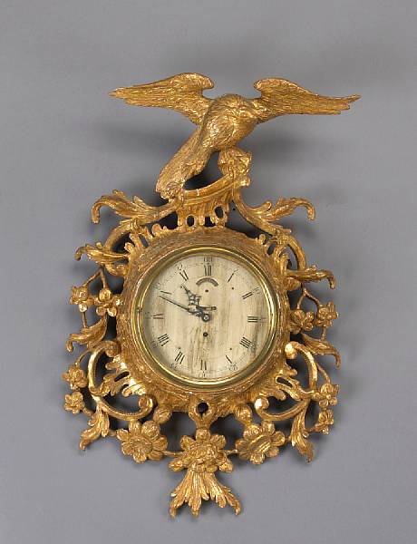 Appraisal: A fine George III giltwood cartel clock John Page Ipswich