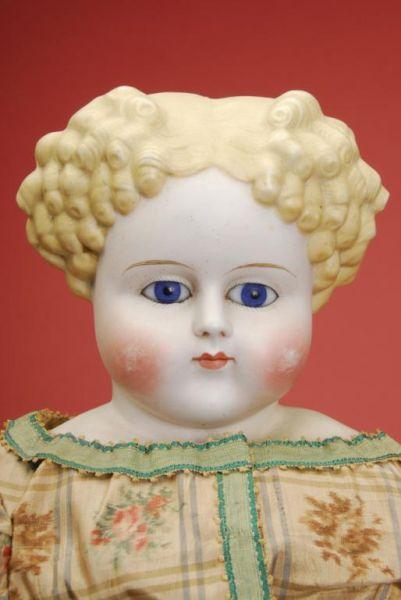 Appraisal: Large Parian Lady With Glass Eyes Germany ca untinted bisque