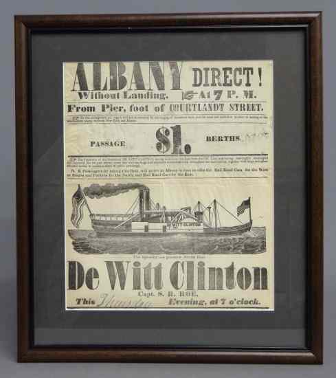 Appraisal: Early ''Albany Direct DeWitt Clinton'' broadside Site '' x ''