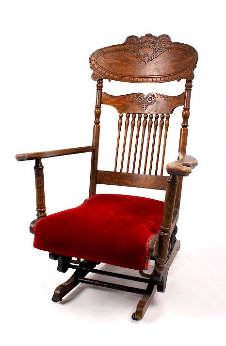 Appraisal: Voss Inn early 's Glider Rocking Chair For your consideration