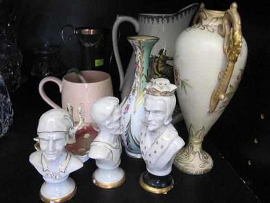 Appraisal: COLLECTION OF CHINA INCL FENTON JUG LIMOGES VASE PORCELAIN RING