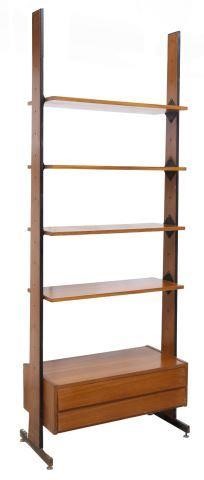 Appraisal: Italian mid-century modern teak bookcase c s having four adjustable-height