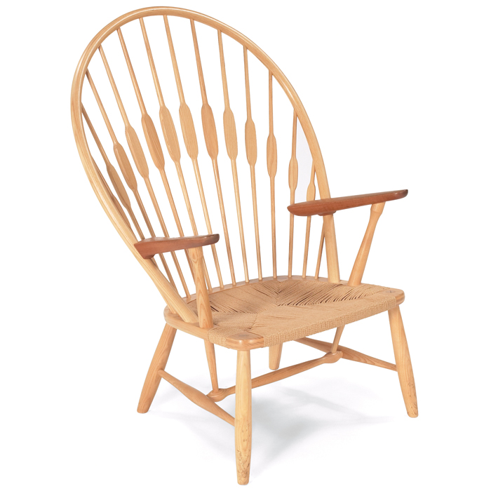 Appraisal: Hans Wegner Peacock chair by Johannes Hansen Denmark ash frame