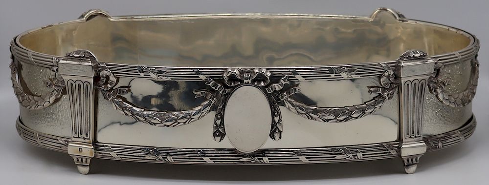 Appraisal: SILVER Christofle French Silver Planter Christofle French silver planter with