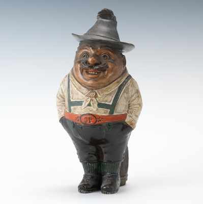 Appraisal: A Roly Poly Full Figure of Alpine Man Tobacco Jar