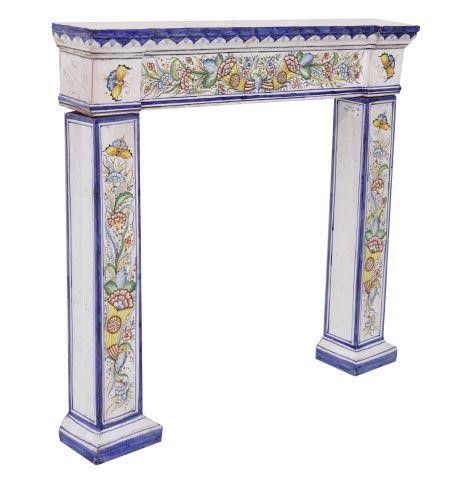 Appraisal: Italian majolica fireplace surround late th c a white-glazed ground