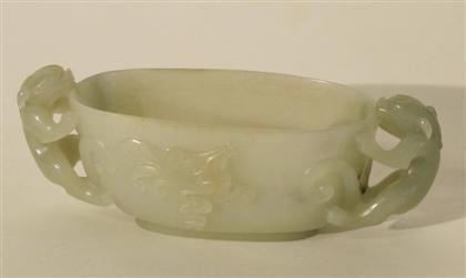 Appraisal: Chinese celadon jade coupe th century