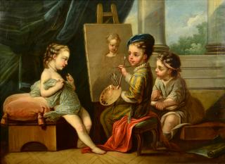 Appraisal: th Cent French Oil after Charles A Van Loo th