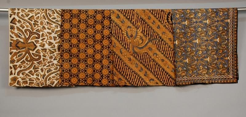 Appraisal: FOUR BATIKS th C One leaf and vine design one