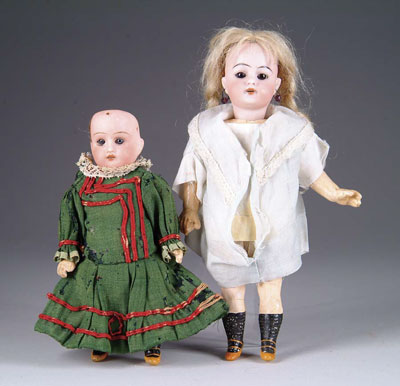 Appraisal: LOT OF TWO GERMAN OPEN-MOUTHED DOLLS and respectively The first