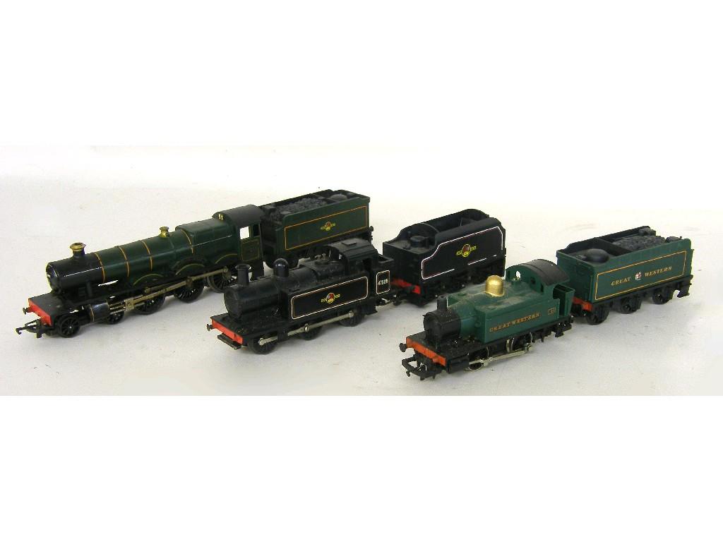 Appraisal: Three Hornby gauge electric locomotives with tenders to include Wantage