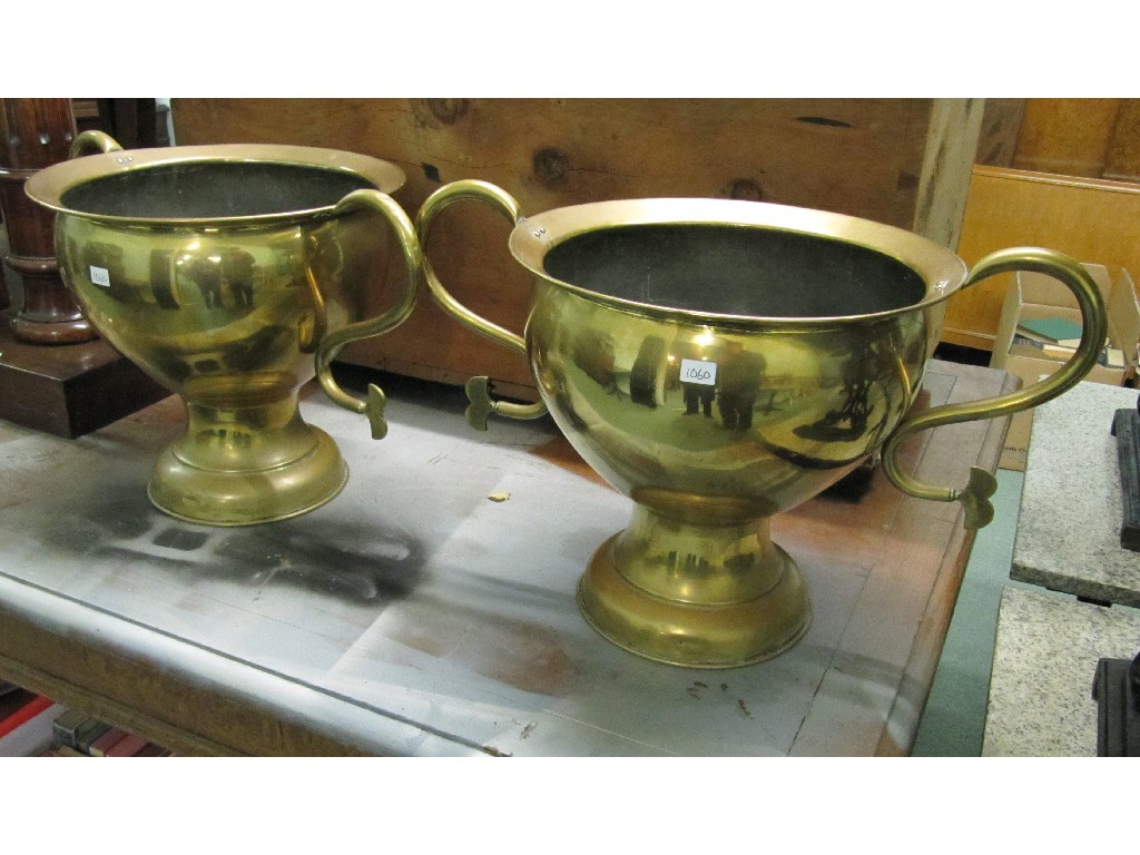 Appraisal: Pair of gilt metal planters