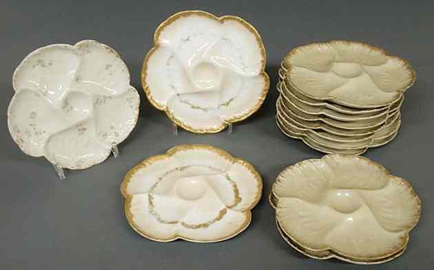 Appraisal: Set of ten Haviland oyster plates dia and three other