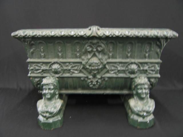 Appraisal: Cast Iron Planter figural stand wide tall deep