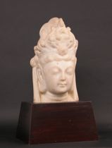 Appraisal: Marble Quan Ying Head ca th Century Marble Quan Ying