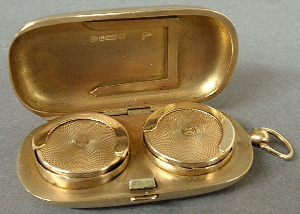 Appraisal: - Unusual men s k gold watch fob coin holder