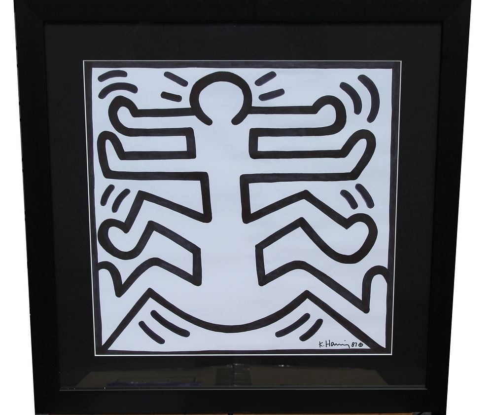 Appraisal: K Haring ' Signed Marker Paper Signed 'K Haring '