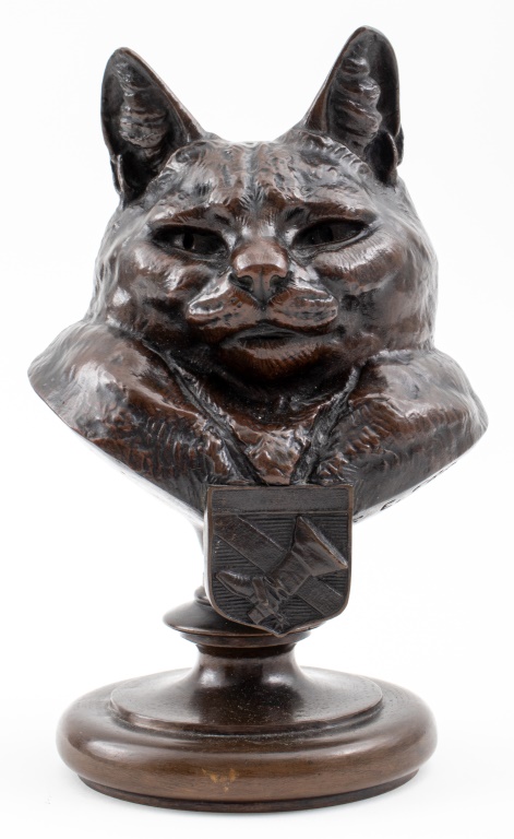 Appraisal: EMMANUEL FREMIET PORTRAIT BUSTE D'UN CHAT BRONZE Emmanuel Fremiet French