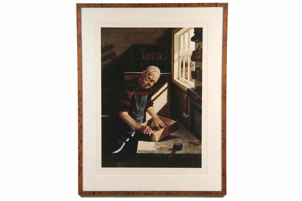 Appraisal: COLOR LITHO - 'The Cabinetmaker' by Ronald Frontin Contemporary Maine